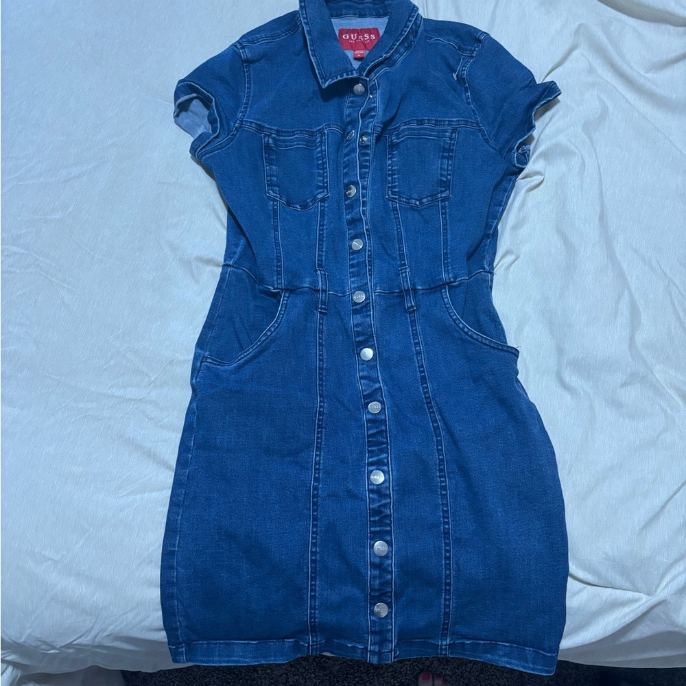 Vintage Guess Indigo Denim Shirt Dress
